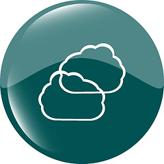 Image showing Cloud green icon button