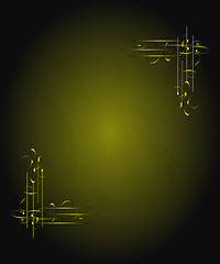 Image showing Old Green and Gold background