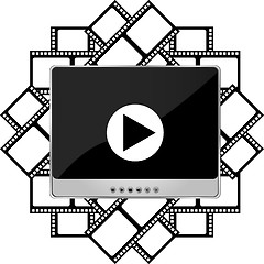 Image showing Video movie media player on film cinema strip