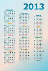 Image showing Vintage year 2013 calendar