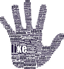 Image showing Like or thumb up symbol info-text graphics and arrangement concept on white background