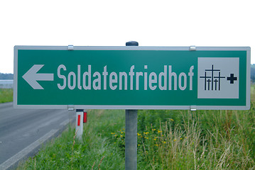 Image showing sign military cemetery