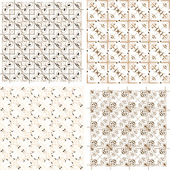 Image showing Set of four seamless pattern in retro style