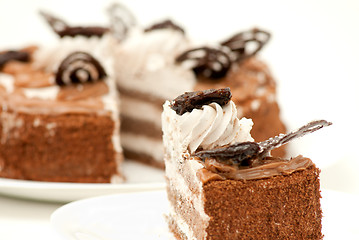 Image showing piece of fresh and sweet dessert cakes