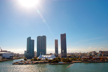 Image showing Scenic view on Miami port