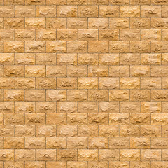 Image showing Seamless Texture of Yellow Brick Wall.