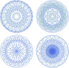 Image showing abstract blue circle pattern, mandala set