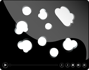 Image showing movie media player interface with empty white cloud