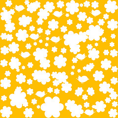 Image showing Seamless floral cute patterns in yellow colors