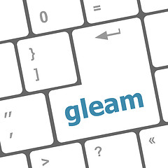 Image showing gleam word on computer pc keyboard key