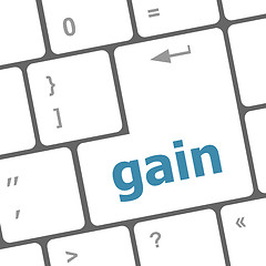 Image showing gain word on computer pc keyboard key