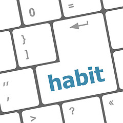 Image showing habit word on computer pc keyboard key