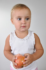 Image showing toddler with an apple