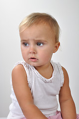 Image showing pretty toddler girl looking aside