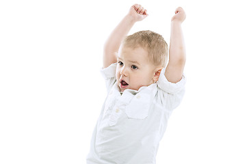 Image showing Excited playful little boy