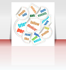 Image showing business word cloud on flyer or cover, 3d