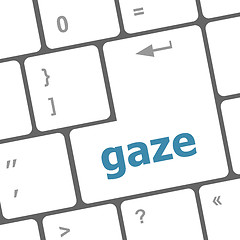 Image showing gaze word on computer pc keyboard key