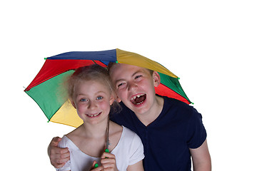 Image showing Kid with umbrella