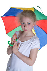 Image showing Kid with umbrella