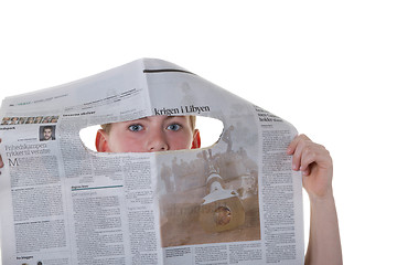 Image showing Reading newspaper