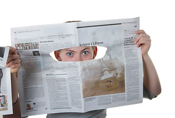 Image showing Reading newspaper