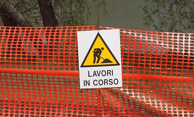 Image showing Work in progress sign