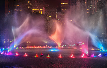 Image showing water fountains in kuala lumpur