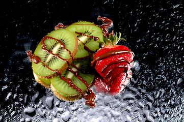 Image showing kiwi strawberry desert