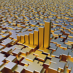 Image showing Gold cubes background