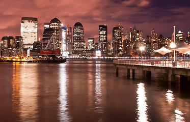 Image showing New York City skyline at Night Lights, Midtown Manhattan