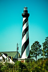 Image showing an image of lighthouse in small town