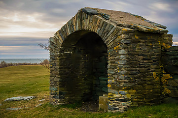 Image showing  abandoned building in ruins near newport rhode island