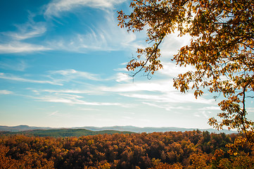 Image showing Mountain valley on sunny day. Great Smoky Mountains, North carol