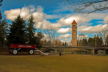 Image showing spokane washingon downtown streets and architecture