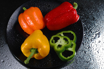 Image showing peppers on plate