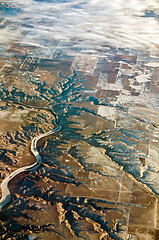 Image showing aerial of rocky mountains over montana state