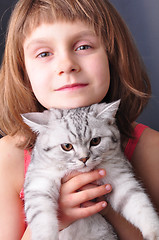 Image showing child and cat