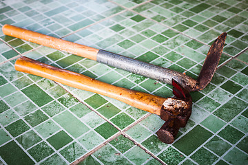 Image showing Hand tools after used from gardening job  