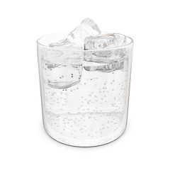 Image showing Sparkling water with ice