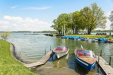 Image showing boats on the Chiemsee, Germany