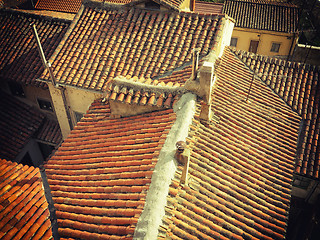 Image showing Old tile roofs