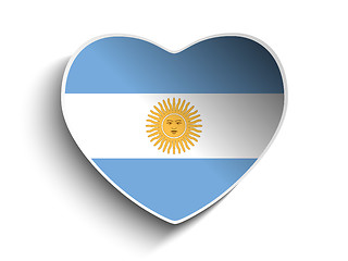 Image showing Argentina Flag Heart Paper Sticker