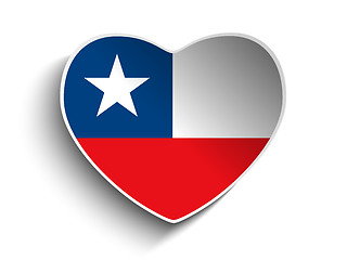 Image showing Chile Flag Heart Paper Sticker