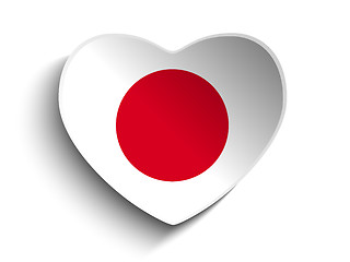 Image showing Japan Flag Heart Paper Sticker