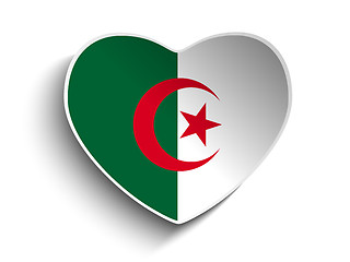 Image showing Algeria Flag Heart Paper Sticker