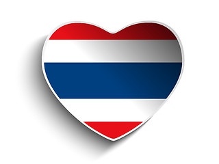 Image showing Thailand Flag Heart Paper Sticker