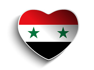 Image showing Syria Flag Heart Paper Sticker