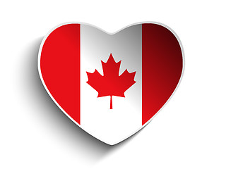 Image showing Canada Flag Heart Paper Sticker