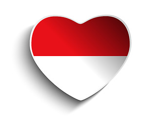 Image showing Monaco Flag Heart Paper Sticker