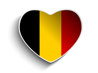Image showing Belgium Flag Heart Paper Sticker